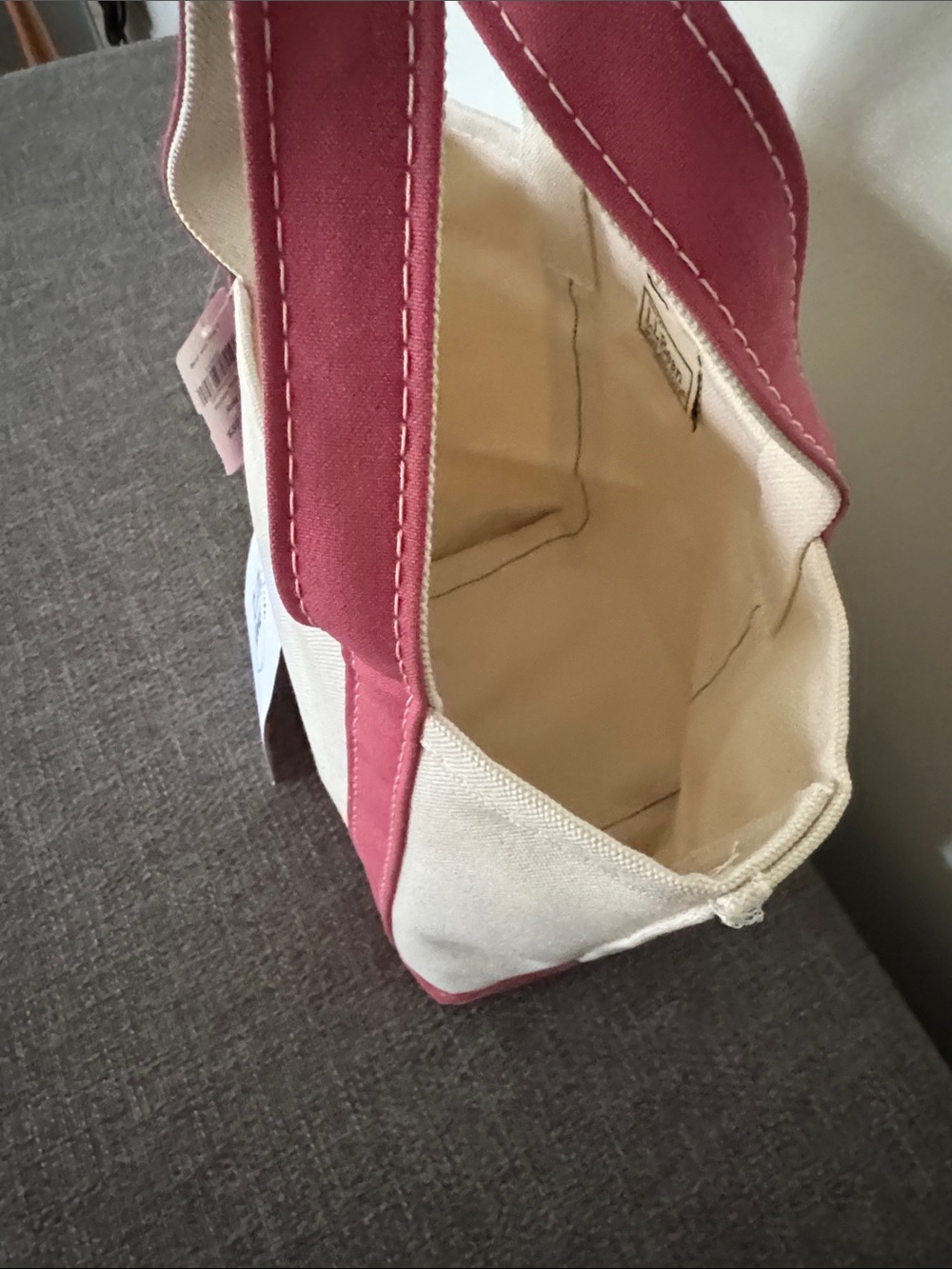 NWT Small L.L. Bean Tote & Boat Bag with regular handles vintage rose - Picture 3 of 7